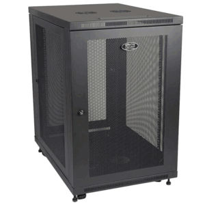 SmartRack 18U Mid-Depth Rack Enclosure Cabinet – 33 -inch Depth, Lockable Doors, Adjustable Rails