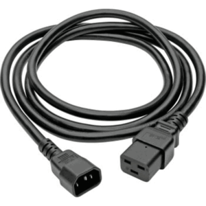 C19 to C14 Heavy-Duty Power Cord, 15A 100-250V, 14 AWG, 4 ft., Black – P047-004