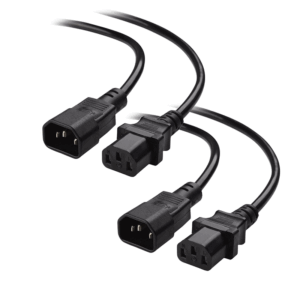 C14 Male to C13 Female Power Cable, C13 to C14 PDU Style - 10A, 100–250V, 18 AWG, 6 ft., Black-P004-006