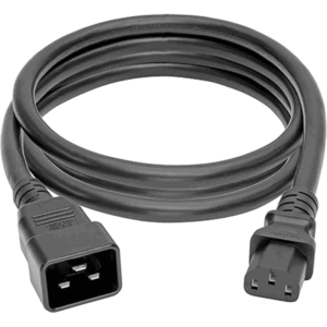 P032-003 - C20 to C13 Power Cable for Computer - Heavy Duty, 15A, 100-250V, 14 AWG, 3 ft., Black