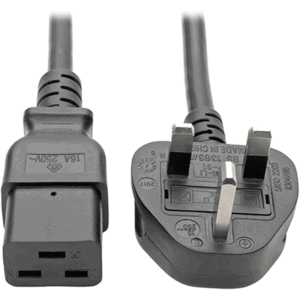 Standard UK Power Cord, 13A (IEC-320-C19 to BS-1363 UK Plug), 8-ft -P052-008