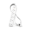 4-Outlet Power Strip with USB-A Charging - BS1363A Outlets, 220-250V, 13A, 1.8 m Cord, BS1363A Plug, White